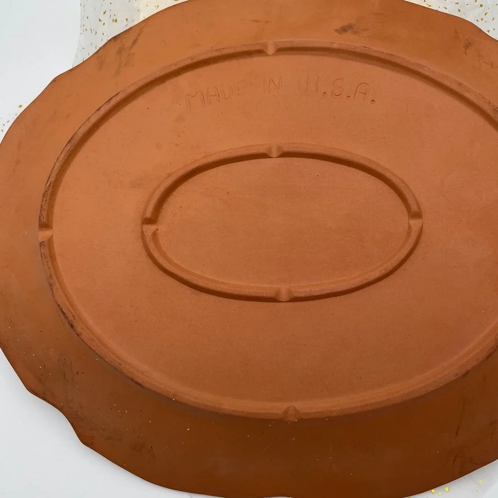 Unbranded Turkey Serving Platter Unisex Large Brown Excellent Terracotta USA